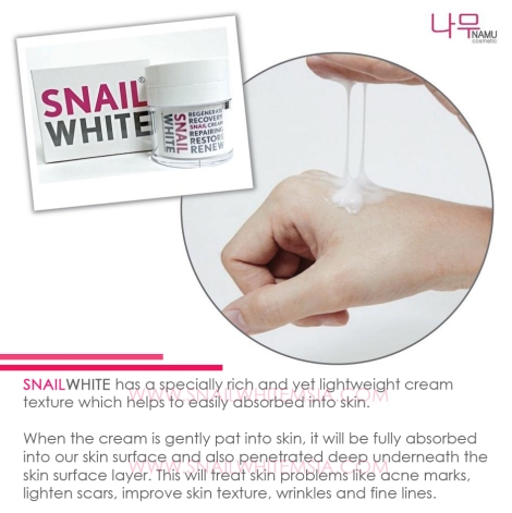SNAILWHITE has a very special cream texture